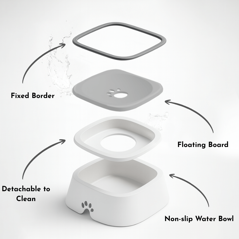 Anti-Spill Water Bowl by CleoPetra – close-up product detail