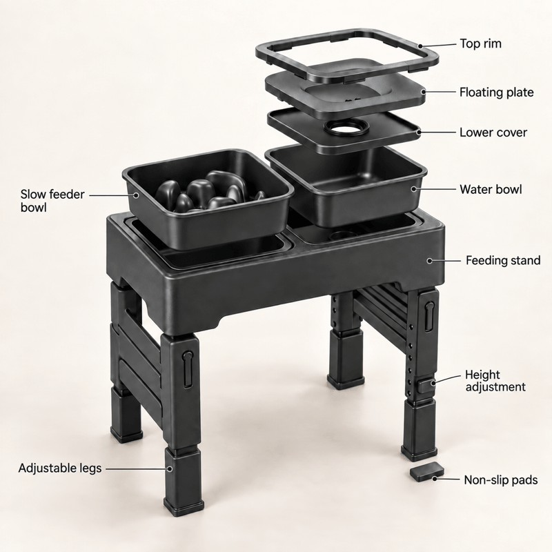 Raised Slow Pet Feeder by CleoPetra – functions and benefits