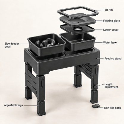 Raised Slow Pet Feeder by CleoPetra – functions and benefits