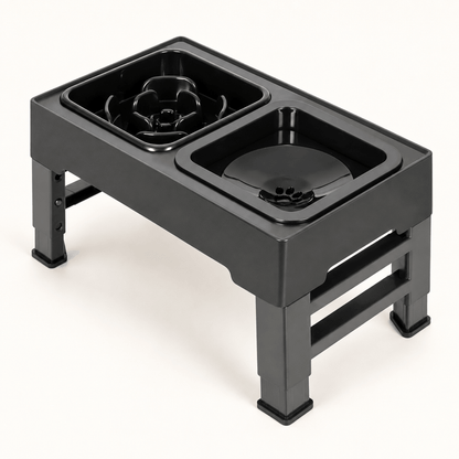 Raised Slow Pet Feeder by CleoPetra – shown in use with pets